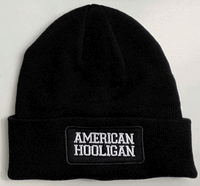 AH College Font Black Beanie